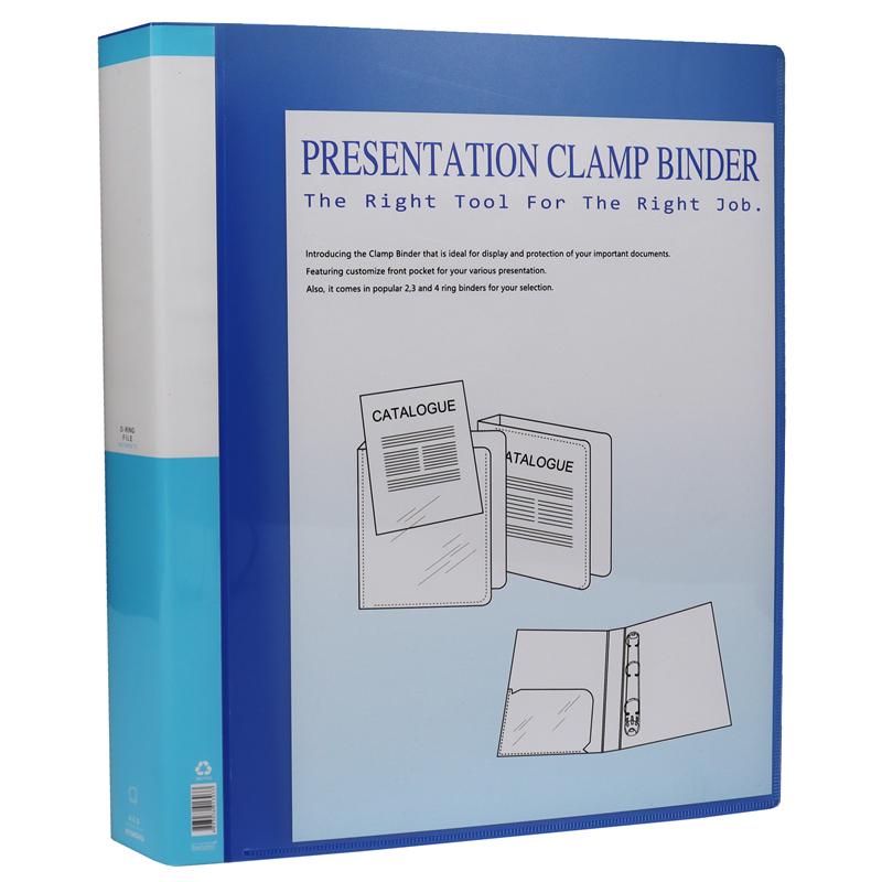 Clear A4 D-Ring Four-Hole Binder - Transparent Cover for Loose-Leaf Pages.