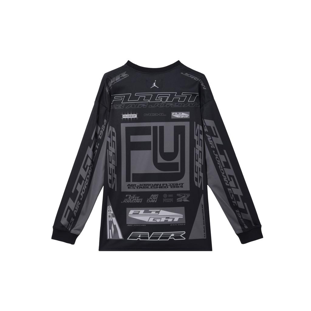 Jordan MVP Printed Casual Sports Crew Neck Pullover Long Sleeve T-Shirt Men Tops Black Mineral-Slate-Blue FV7240-010