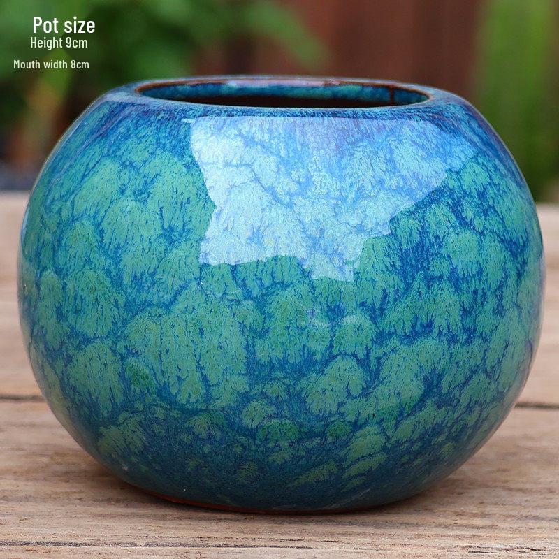 Handmade Retro Zisha Ceramic Pot for Succulents, Orchid, and Asparagus - Breathable Small Flower Pot