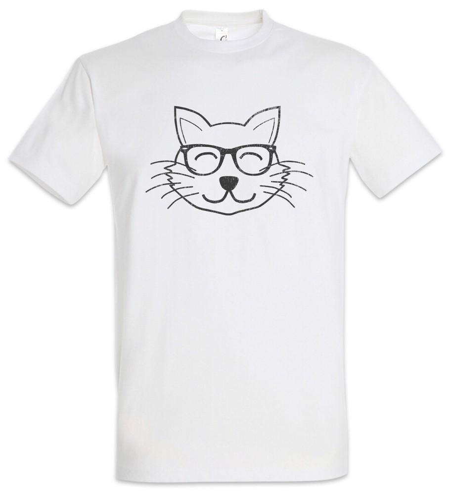 

Nerd Kitty T-Shirt Cat Cats Love Addicted Addiction Geek Glasses Scientist S