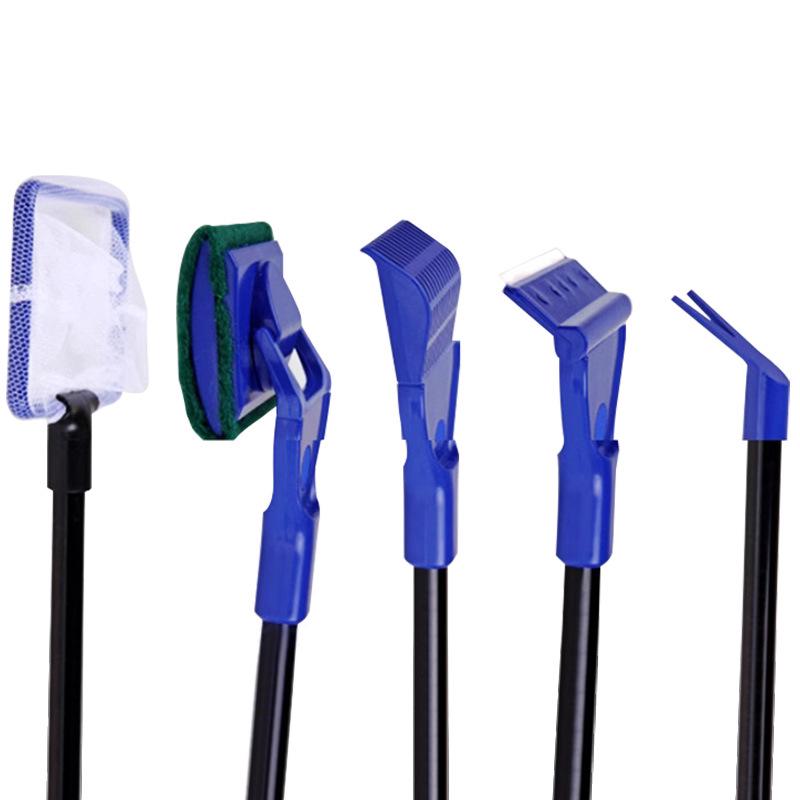Aquarium Fish Tank 5-in-1 Long Handle Cleaning Brush Set