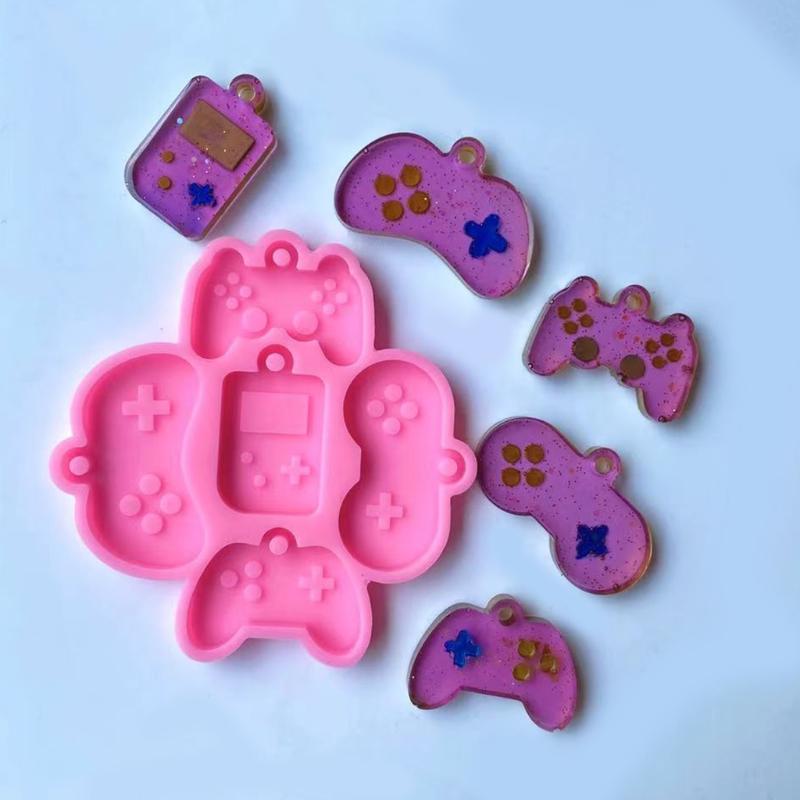 Shiny Glossy Silicone Resin Molds Game Handle Keychain Mold DIY Keychain Pendant Jewelry Epoxy Resin Crafting Molds