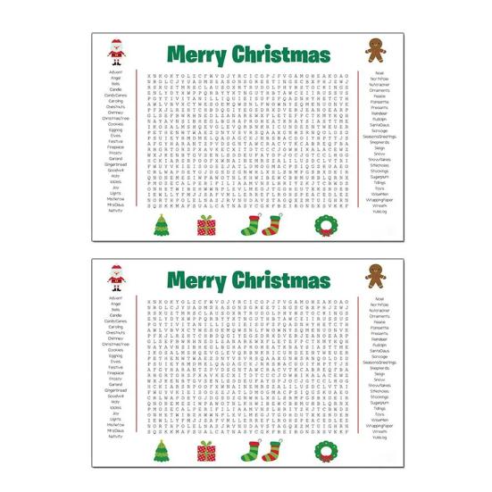 Giant Thanksgiving/Christmas Word Search Poster 36 x 22 Inch Word Search Puzzle Wall Game PVC Reusable Holiday Activity Poster for Family Fun