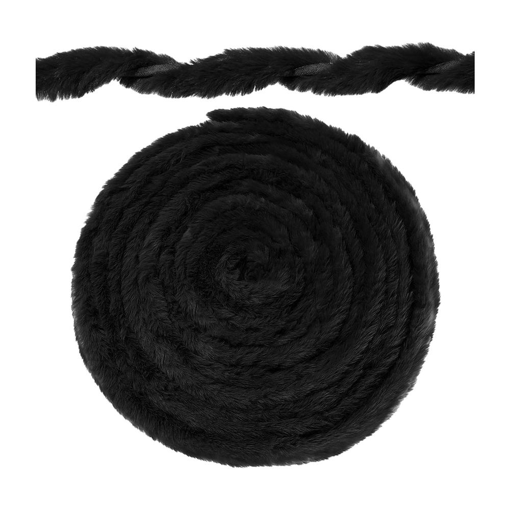 Christmas Ribbon Trim For Crafts 5ft Christmas Trimming Furry Ribbon Garland Decoration For Bags Boots Hats Ponches Table Decor чёрный