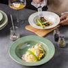 Retro Style Kiln Change Glaze Straw Hat Plate Creative Ceramic Pasta Western Plate Fruit Salad Soup Plate Household Dish
