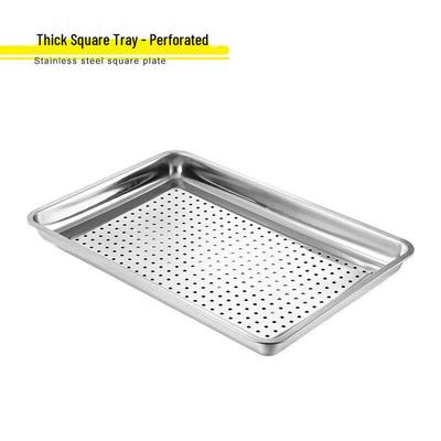 Lu Fenglai 201 Stainless Steel Rectangular Perforated Steamer Tray