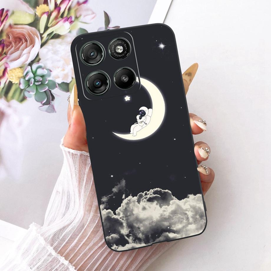 Etui do Motorola Moto G17 Power G15 Power MotoG15 Miękki Czarny Silikonowy Pokrowiec Malowanie Kwiatowe Motyl Smok Kot Funda