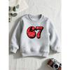 European sizes Graphic Children's Crewneck Sweatshirt, Casual  Long-sleeve Crewneck Pullover with Slightly Stretchy Fabric