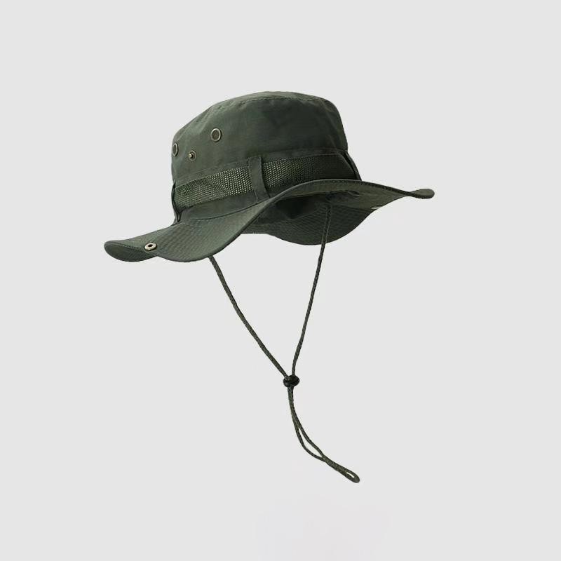 Cappello a Secchiello Estivo da Uomo Protezione UV da Esterno Ampia Visiera Panama Safari Caccia Escursionismo Cappello da Pescatore a Rete Cappello da Sole da Spiaggia