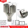 BEY1 1Pcs Double Matte Stainless Steel Car Muffler Tip Exhaust Tip System Pipe Universal Exhaust Tip  60 63  for GTI MK7 Golf7 Nozzle