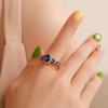 Elegant Blue Zircon Diamond Ring - Classic Women's Hand Jewelry