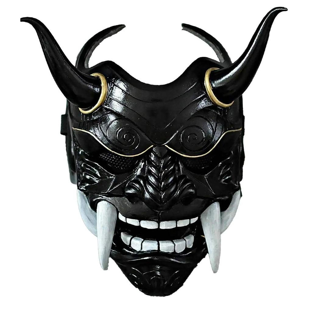 Adult Unisex Halloween Face Masks Japanese Hannya Demon Oni Samurai Noh Kabuki Prajna Devil Mask Latex Party Masks
