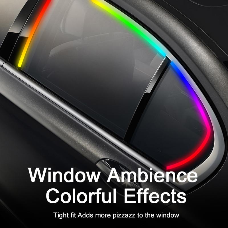 137.8 inch Car Door Frame Ambient Light LED Symphony RGB Atmosphere Decoration Lamp App Control USB Plug Acrylic Strip for SUV