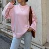 Women Sweaters Knit Basic Pullover Long Sleeve Round Neck Solid Spring Streetwear Knitwear Loose Elegant Jumper Female Tops