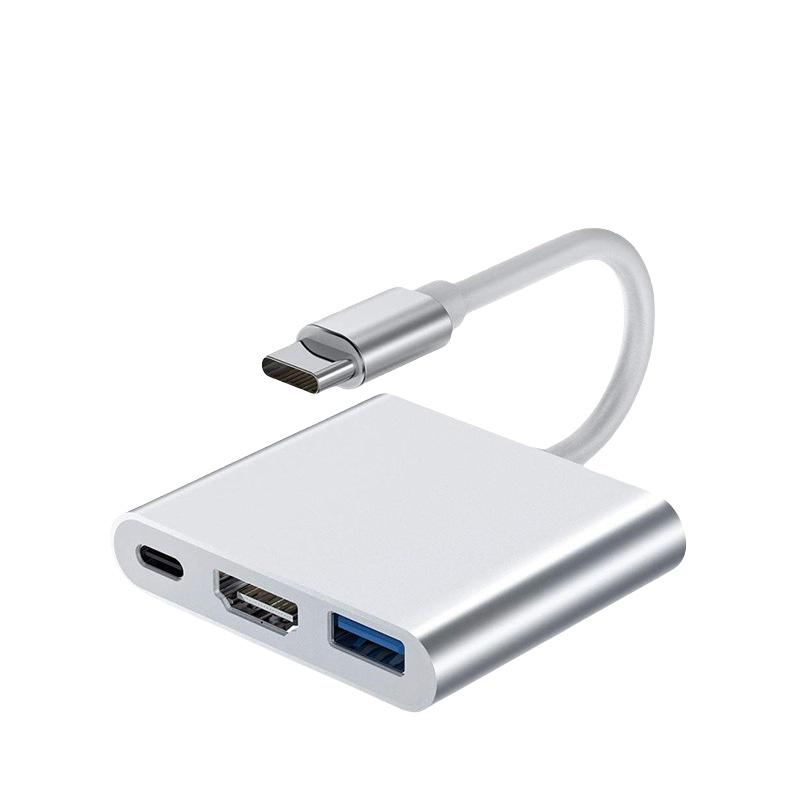 1ks Typ C Na Hd Konvertor Rozšiřující Otg Adaptér 3 V 1 Typ C 3.0 Hub S Hdmi 4K Rozbočovačem Čtečka Karet USB Disku PD Nabíjecí Dok