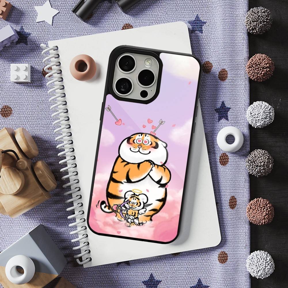 Cute Art Cartoon Tiger For iPhone 15,16,17,14,Plus,12,Pro,Mini,13,Max,11,For Magsafe,Magnetic Wireless Charging Case