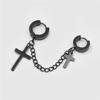 Chain Clip On Earrings Punk Men Ear Cuff Dangle Earrings Women Ear Clip Korean Stud Earrings