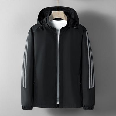 Young and Middle-aged Sports Coat Men's Jacket Hooded Windbreaker Spring and Autumn Windbreaker Jacket Running Windproof Top