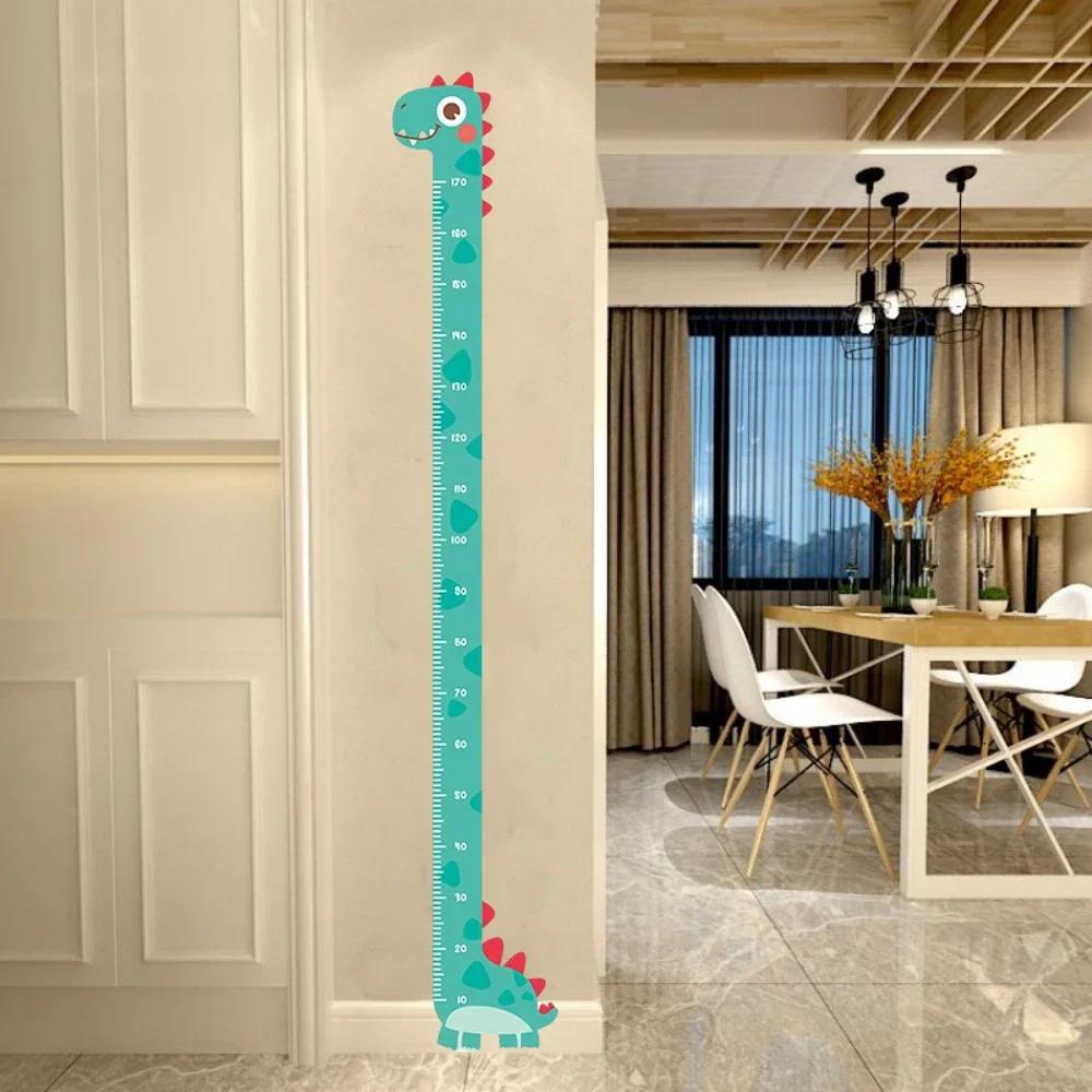 Kids Height Measuring Sticker Cartoon Unicorn Dinosaur Giraffe Wall Decal Removable Growth Ruler for Bedroom Kindergarten