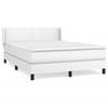 3130656 vidaXL Divan Bed with Mattress White 140x190cm Faux Leather