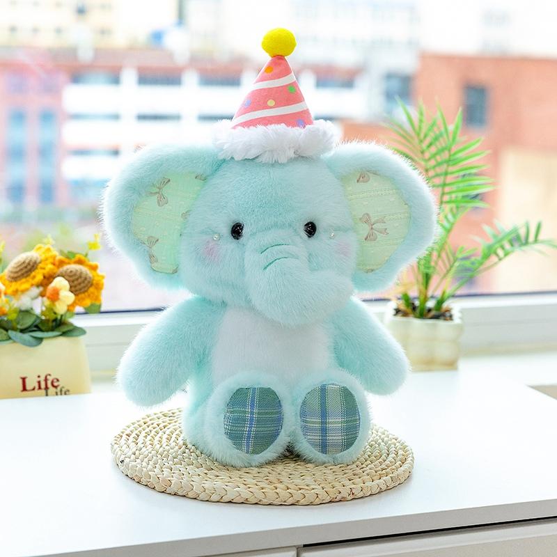 33cm Cute Elephant Plush Toys Soft Plush Stuffed Doll Kids Accompanying Plushies Animal Baby Birthday Gifts Home Ornaments Favor