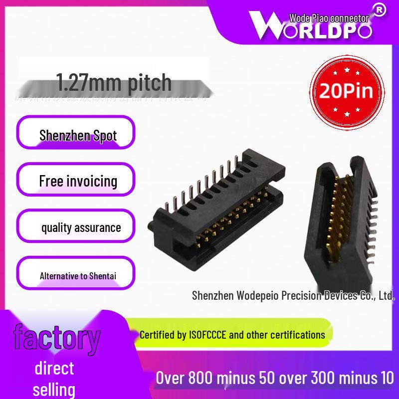TFM-110 20-Pin 1.27mm Male 2-Row Board-to-Board Connector