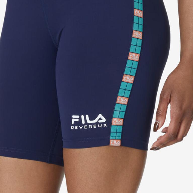 FILA DVRX Color Block Fitness Cycling Shorts Women shorts Dark-Blue TW31E351-FNVY