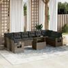 VidaXL Garden Lounge Set 11 Pcs with Grey Cushions Wicker 3268150