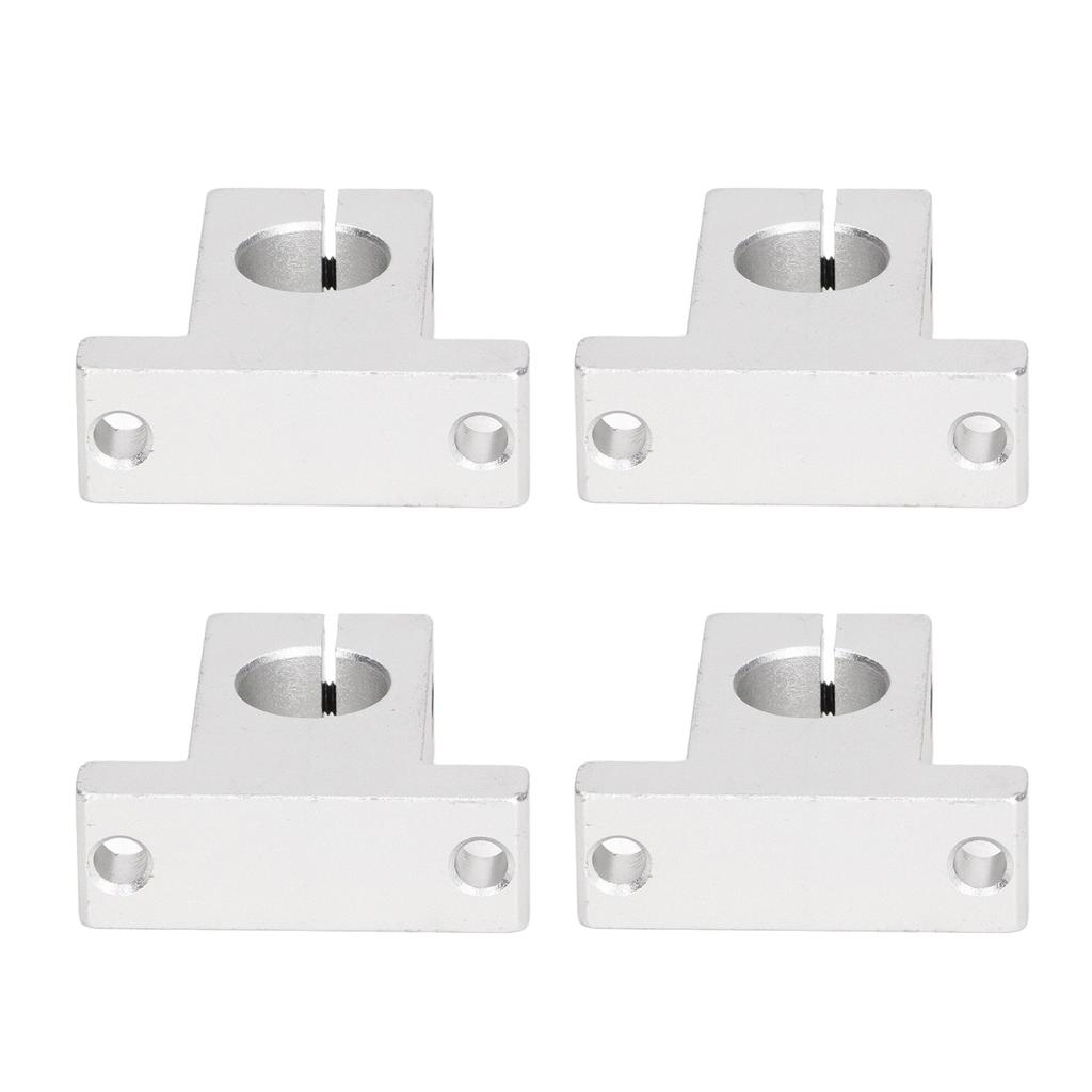 4 Stück Schienenführungshalterung Aluminiumlegierung Linearbewegungshalterung 16mm Stange Lineare Wellenunterstützung für
