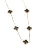 18k13mm Double-sided Five-flower Lucky Clover Titanium Steel Necklace Does Not Fade Necklace Female Fashion Clavicle Chain