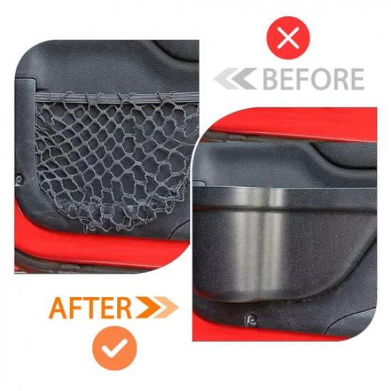 2X Front Door Net Pocket Storage Box Organizer For Jeep Wrangler JK 11+ NEW