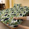 1 Simple Modern Plant Flower Animal Printed Matte Fitted Sheet, Bedroom Printed Bed Cover, Bedding (Excluding Pillowcases)