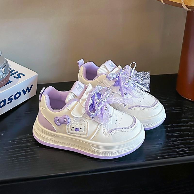 Youth Style Shoes Girls White Princess Sneakers Soft Sole Anti-Slip Casual Flat Shoes Kids Fall Winter