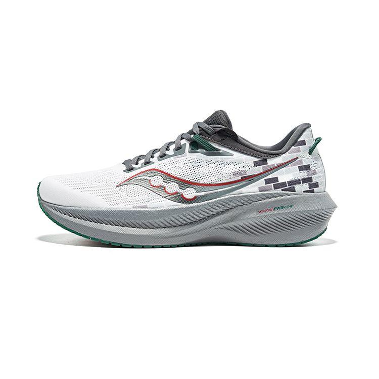 Saucony Triumph 21 Comfortable Shock Absorbing Durable Breathable Low Top Casual City Commuting Running Shoes Unisex sneaker Gray Green S20881-215