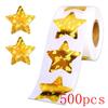 50-500Pcs Holographic Golden Star Stickers For Kids Reward Foil Star Stickers Labels For Wall Crafts Classroom Supplies 1Inch