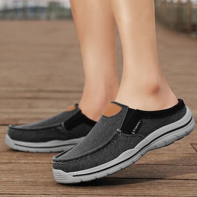 Large Size 47dude Loafers Half-drag Casual Shoes Men's Foreign Trade Foot Set Lazy One Pedal Canvas Shoes