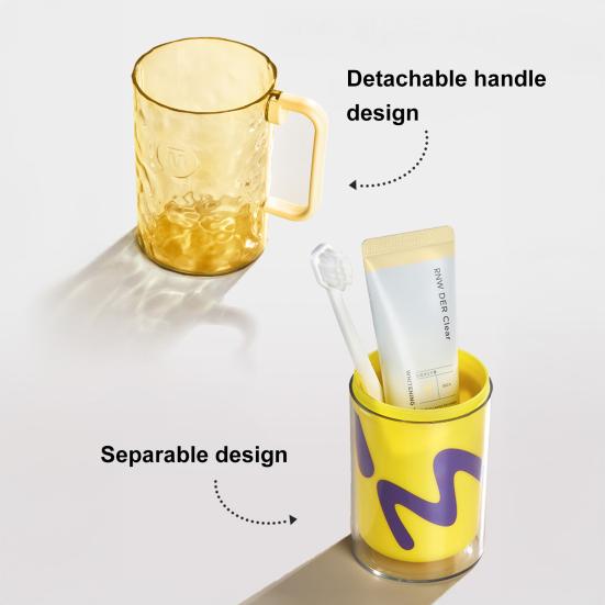 Large Cup Mouth Mouthwash Cup 3 In 1 Portable Travel Split Cup Body Firm Snap Design Compact Lightweight Mouthwash Cup