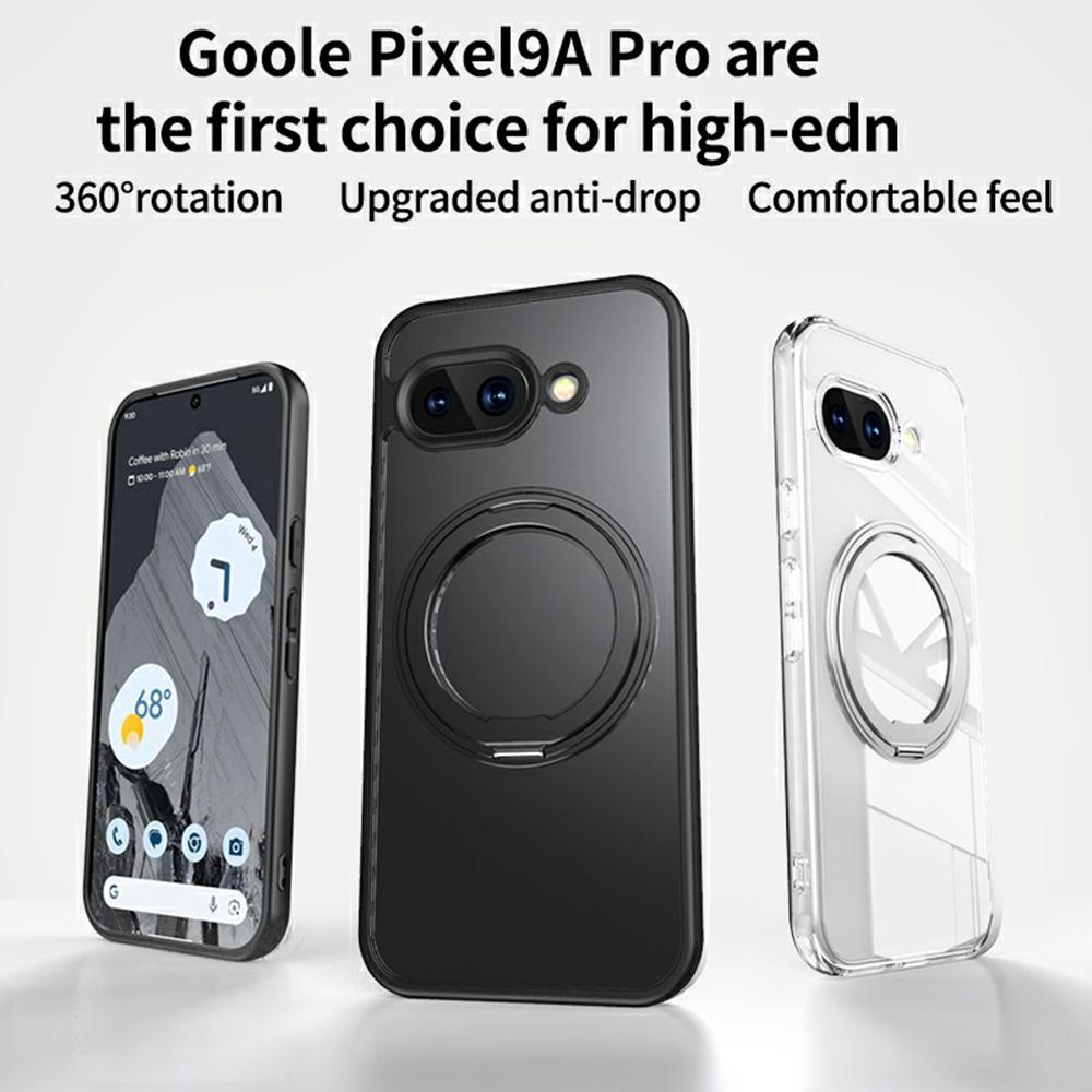 For Google Pixel 9a Case Compatible with MagSafe TPU+Acrylic+Metal Kickstand Matte Phone Cover
