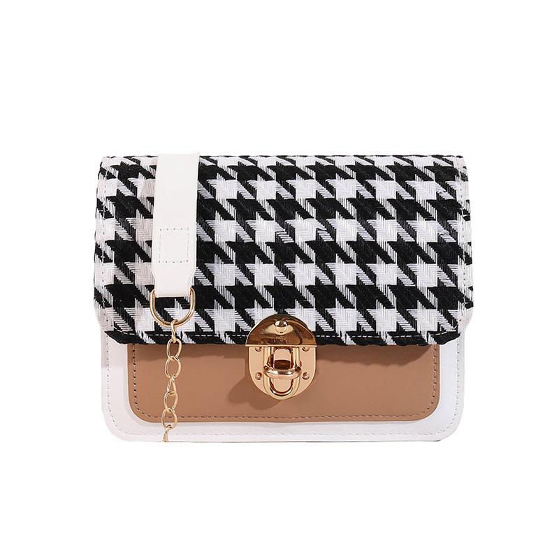 Fashionable and Casual Straw-woven Small Fresh and Fashionable Handbag New Style Personality Contrasting Small Square Bag for Women