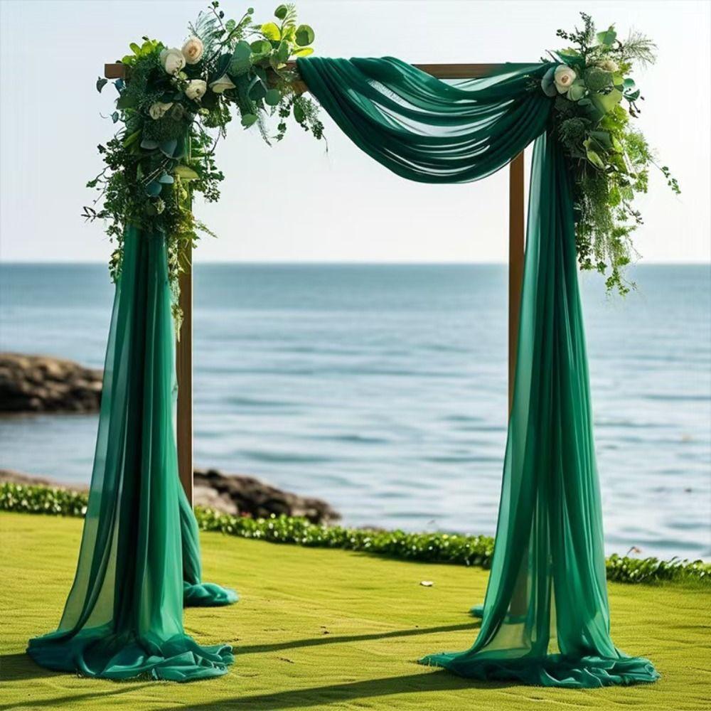 Draping Material 75cm X 6M Wedding Tulle Arch White Pink Elegant Sheer Drapes Fabric Backdrop Fabric Birthday Party