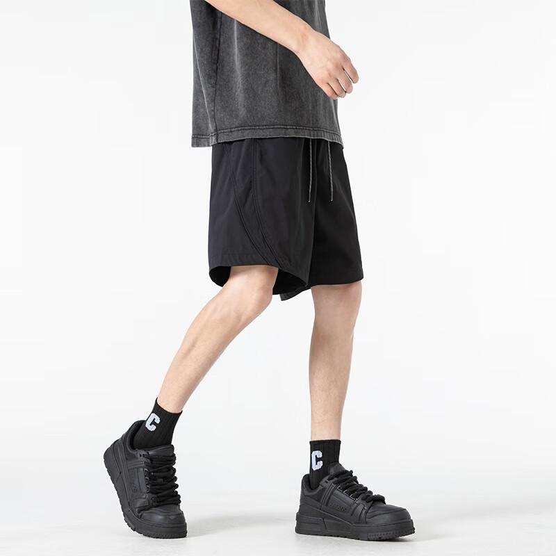 Dingfengbaoluo Ice Silk Shorts for Men, Summer Outdoor Quick-Dry Versatile Comfortable Breathable Casual Five-Point Pants