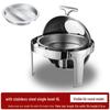 Gold-Plated Stainless Steel Buffet Warmer with Full Lid and Visible Insulation