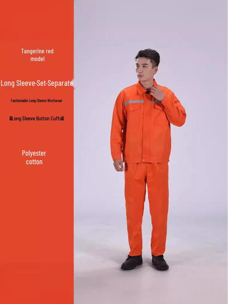 Men's Long Sleeve Workwear Set: Durable Labor Protection, Auto Repair & Site-Ready Uniform