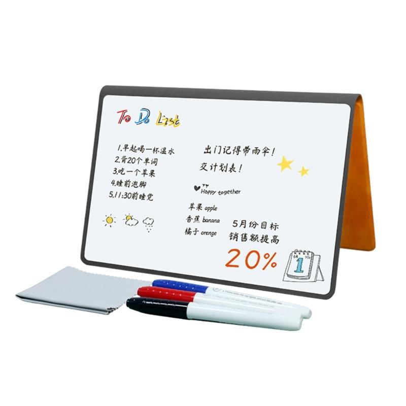 Small Desk Erasable Whiteboard with Marker Double-Side Magnetic Whiteboard Notebook Writing Board for Writing Drawing