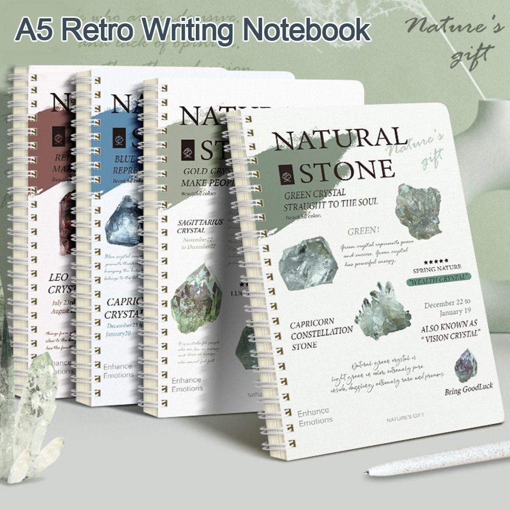 4pcs Retro Notebook A5 Journal Notebook Trendy Spiral Notebook  for Students