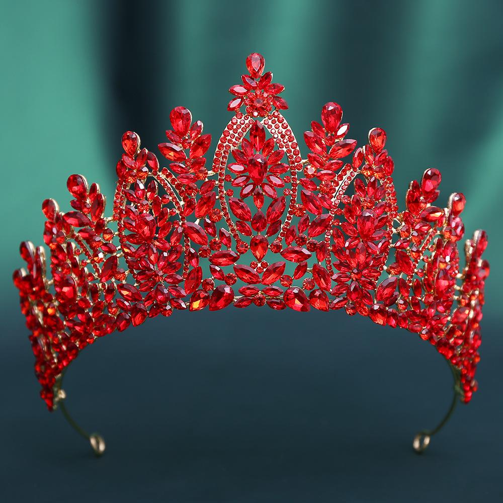 2026 European and American Beauty Pageant Bridal Crown Headgear, Alloy Crystal Wedding Headband Headband Headgear Crown
