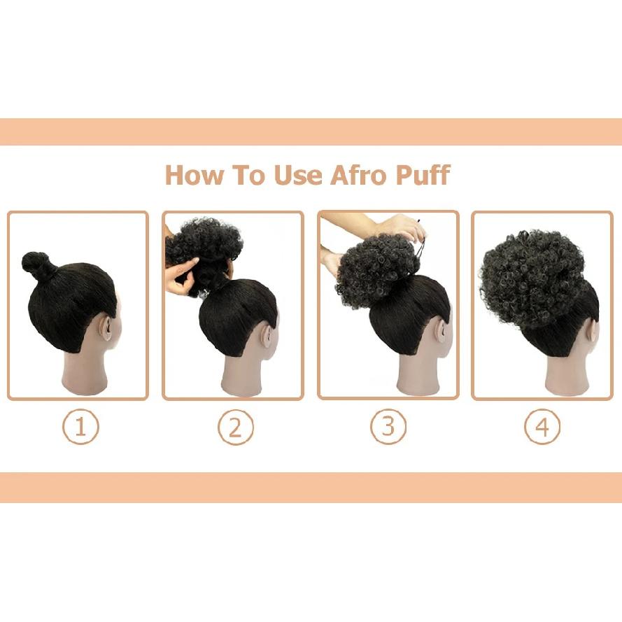 Afro Puff Drawstring Ponytail for Black Women Short Kinky Curly Afro Ponytail Synthetic Hair Puffs Afro Bun Ponytail