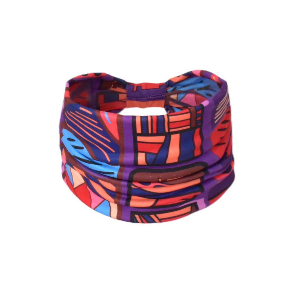 Women's Paisley Sport Yoga Headband - Sweat-Absorbing, Elastic Cotton, Bohemian Style