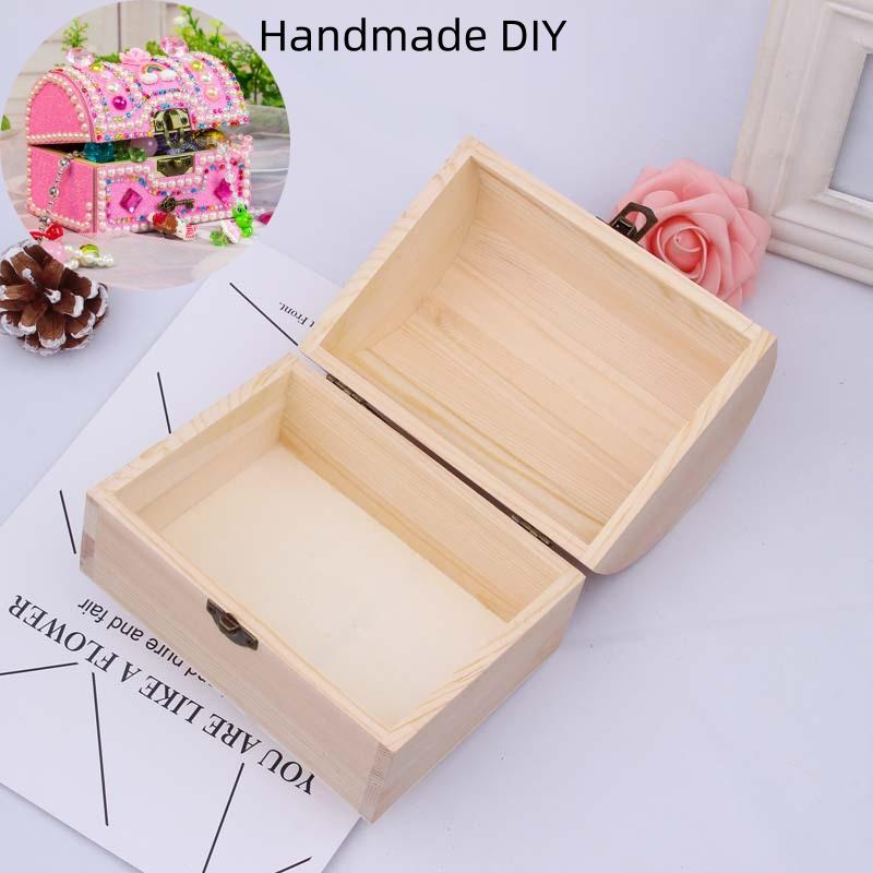 1/3 Stück Schmuck Andenken Kiefer Schlicht Aufbewahrung Hochzeit Holz Bogenförmig Scharnierboxen Praktisch Dekorieren Holzbox Schmuckstück