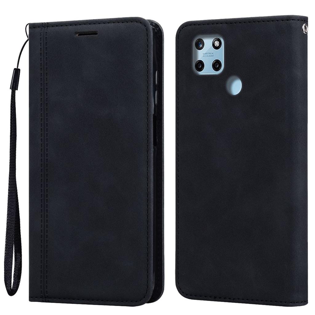 Magnetic Closure Flip Wallet Phone Case for realme C25Y,C21Y Vintage PU Leather Card Holder Cover